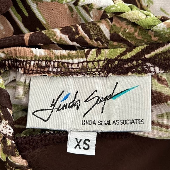 Linda Segal Tropical Print Braided Racerback Maxi Dress. Size XS - Picture 4 of 13